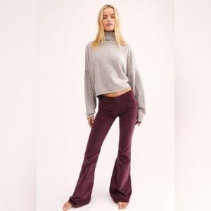 Free People Penny Pull-On Corduroy Flare Pants in dark purple